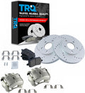 TRQ Performance Front Brake Pad and Rotor Kit Caliper Ceramic Vented Slotted Drilled G-Coated Compatible with 2006-2011 Chevrolet HHR
