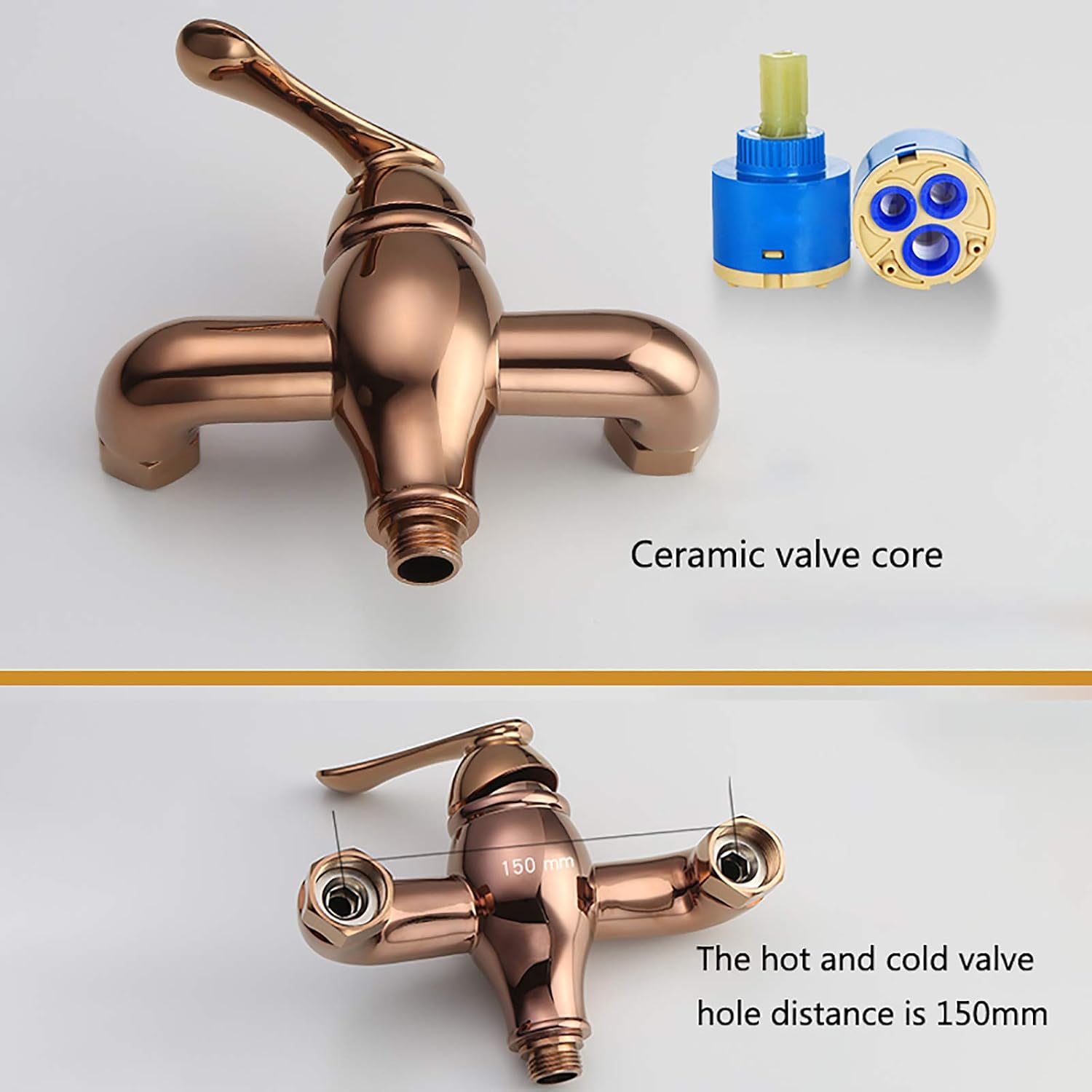 Handheld Bidet Sprayer for Toilet, Rose Gold Wall Mounted Bathroom Cloth Diaper Set with Cold and Hot Water, Brass Kit for Personal Hygiene,Type a(Type a)