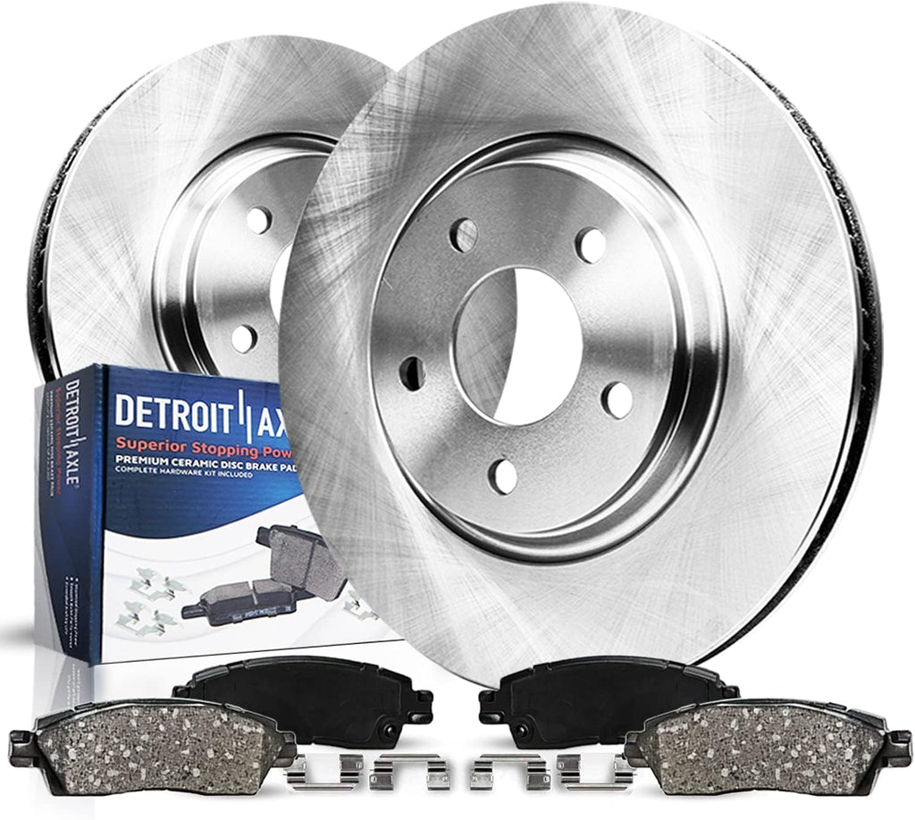 Detroit Axle - 4pc Rear Brake Kit for BMW X4 X5 X6 X7, 530e 530i 540d 540i 740e 740i 750i xDrive, Disc Brake Rotors Ceramic Brakes Pads with Hardware Replacement: 13.58' inch Rotor