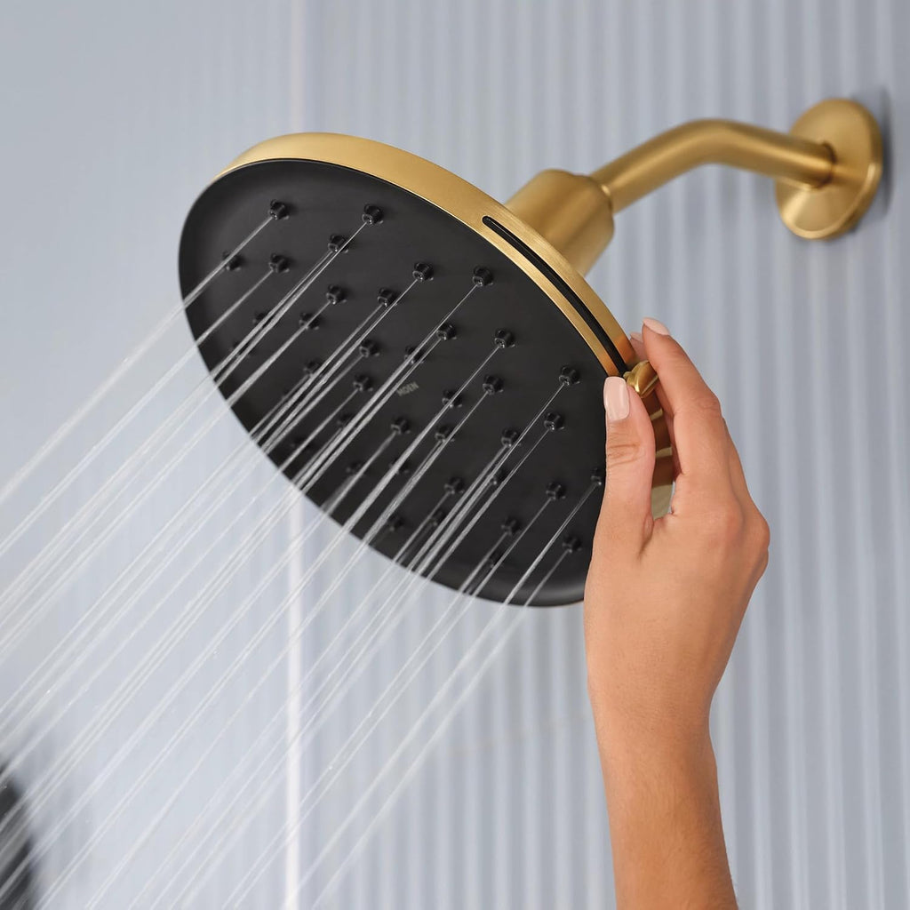 Moen Verso Brushed Gold Adjustable 9' Diameter Eco-Performance 1.75gpm Spray Head Rainshower, 220R3EPBG
