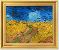 IPIC - Vincent Van Gogh's Wheat Field with Crows. Classic World Art Reproduction. Giclee Prints on Acid Free Cotton Canvas with Solid Wood Frame, Total size: W 24.8' x H 20.8'
