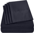 Sweet Home Collection Quality Deep Pocket Bed Sheet Set - 2 Extra Pillow Cases, Value, Twin XL, Navy, 4 Piece (Pack of 12, 48 Count Total)