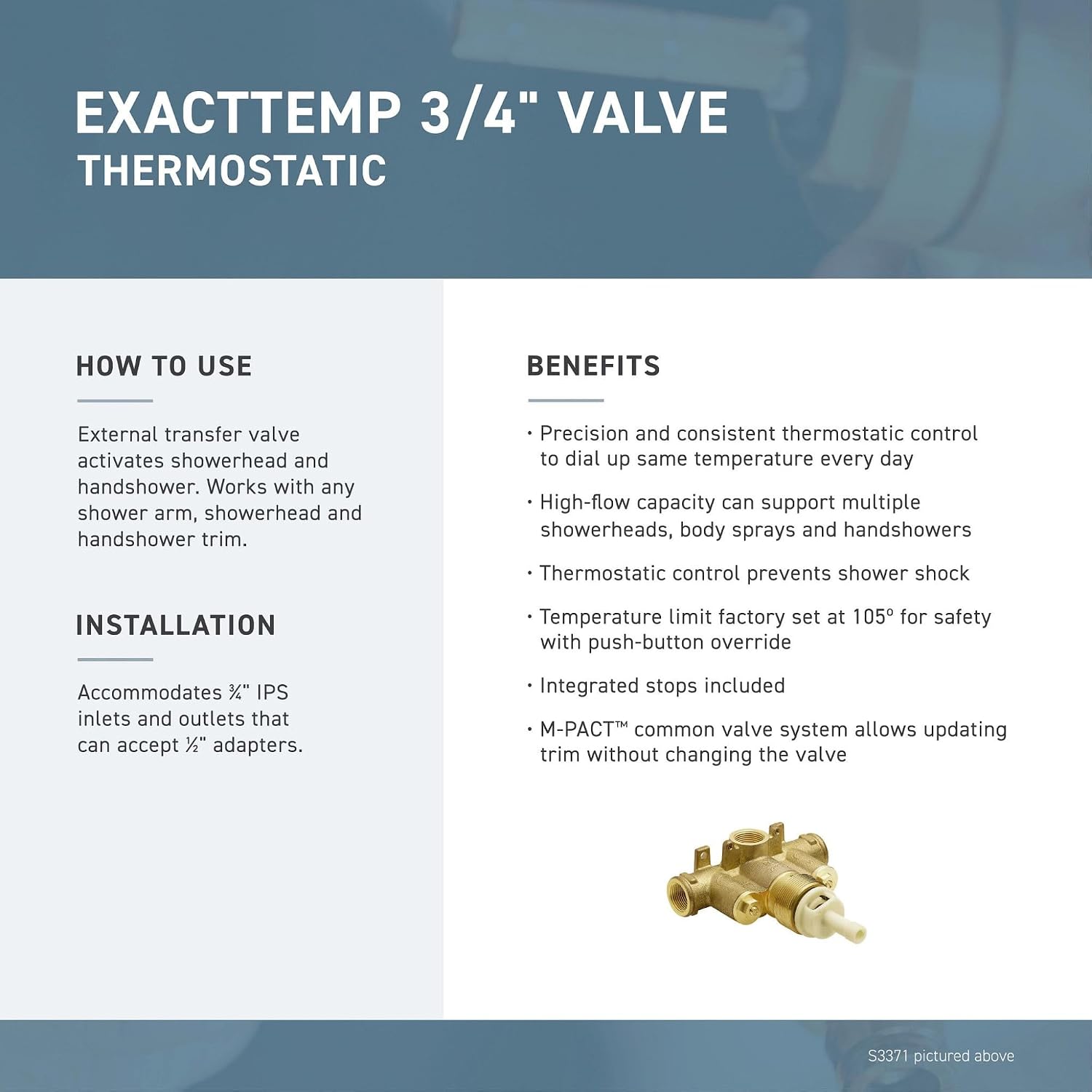 Moen Weymouth Brushed Gold ExactTemp Thermostatic Valve Shower Trim Kit, Valve Required, TS32110BG