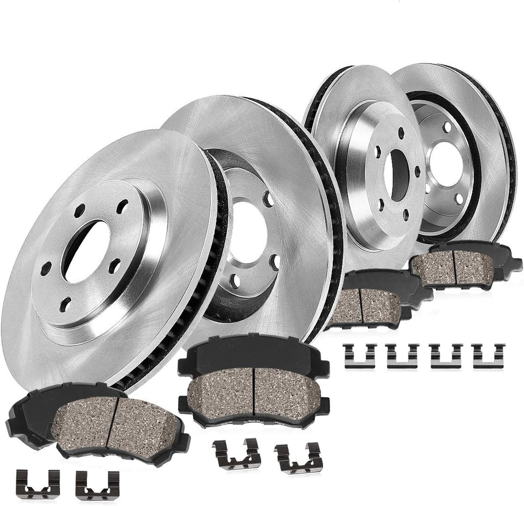 Callahan Brake Parts Front and Rear Brake Kit For Hyundai Venue 2020-2022, Kia Soul 2020-2023 [Model Specific] Replacement Brake Rotors with Ceramic Brake Pads