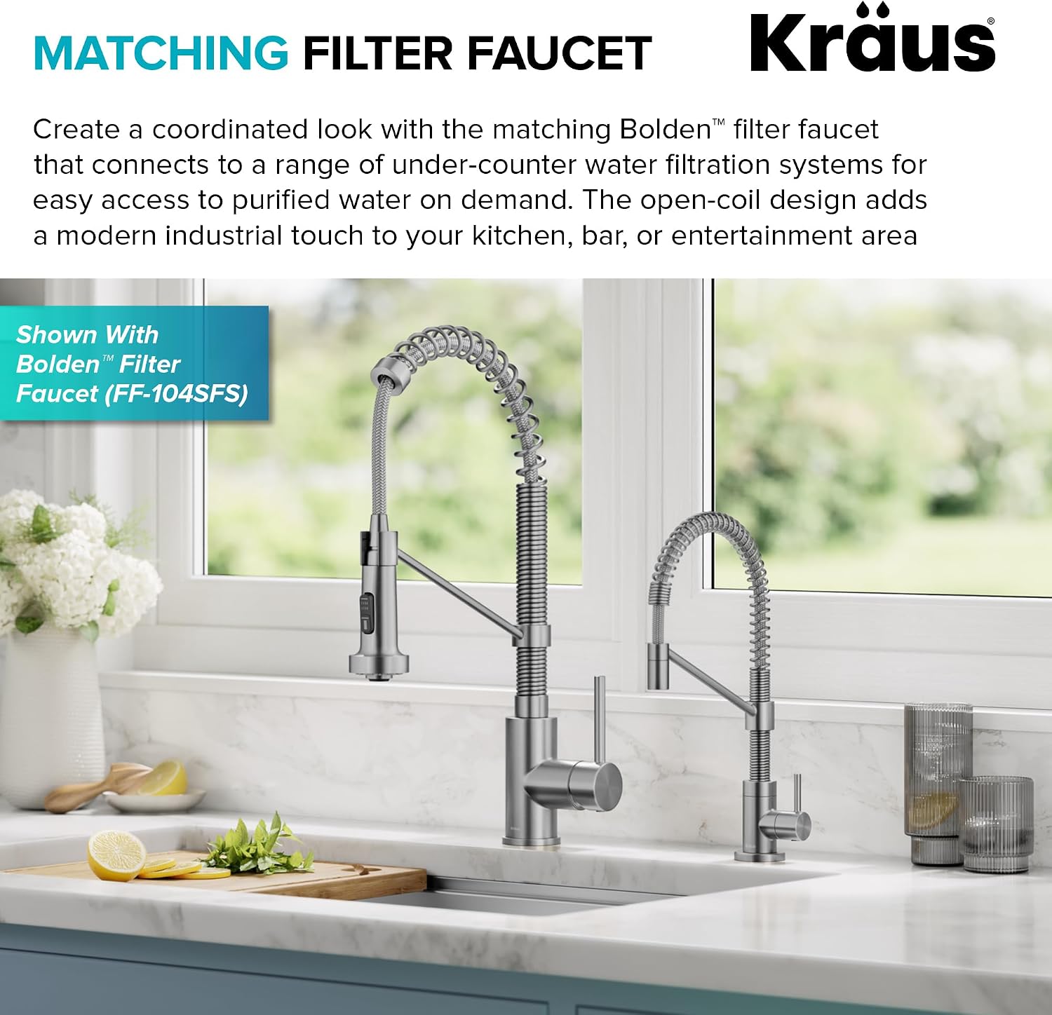KRAUS Bolden Commercial Style 2-Function Single Handle Pull Down Kitchen Faucet in Spot-Free Stainless Steel, KPF-1610SFS