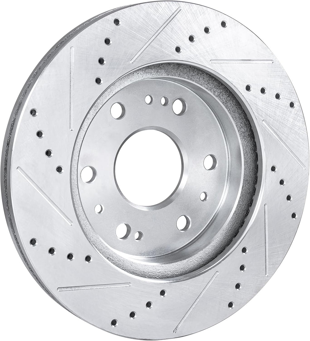 MOSTPLUS 12.99'' Front Drilled Slotted Disc Brake Rotors+Ceramic Brake Pad Compatible for Chevy Tahoe Silverado Suburban GMC Savana Sierra 1500 Yukon XL Cadillac Escalade ESV EXT
