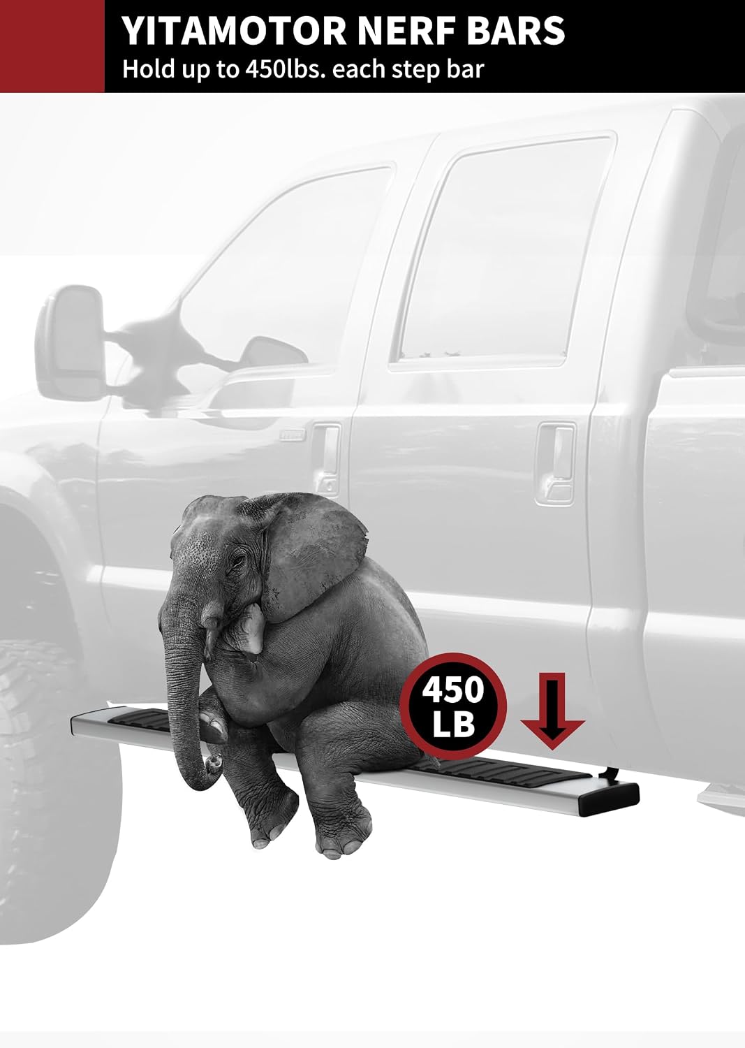 YITAMOTOR 6.5 Inches Running Boards Compatible with 2019-2026 Chevy Silverado/GMC Sierra 1500 Crew Cab, 2020-2026 2500HD 3500HD, Running Boards for Silverado Crew Cab, Side Step Bars Stainless Steel