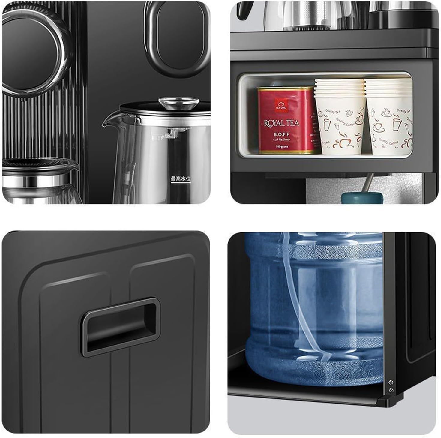 hot Water dispensers Tea Bar Machine Household Automatic Desktop Water Dispenser Intelligent Cold and Hot Down Bucket Machine Instant hot Water Dispenser (Color : A, Size : Ice Warm)