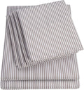 Sweet Home Collection Full Size Bed Sheets - 6 Piece 1500 Thread Count Fine Brushed Microfiber Deep Pocket Set - Extra Pillow Cases, Great Value, Full, Classic Stripe Gray (Pack of 12)