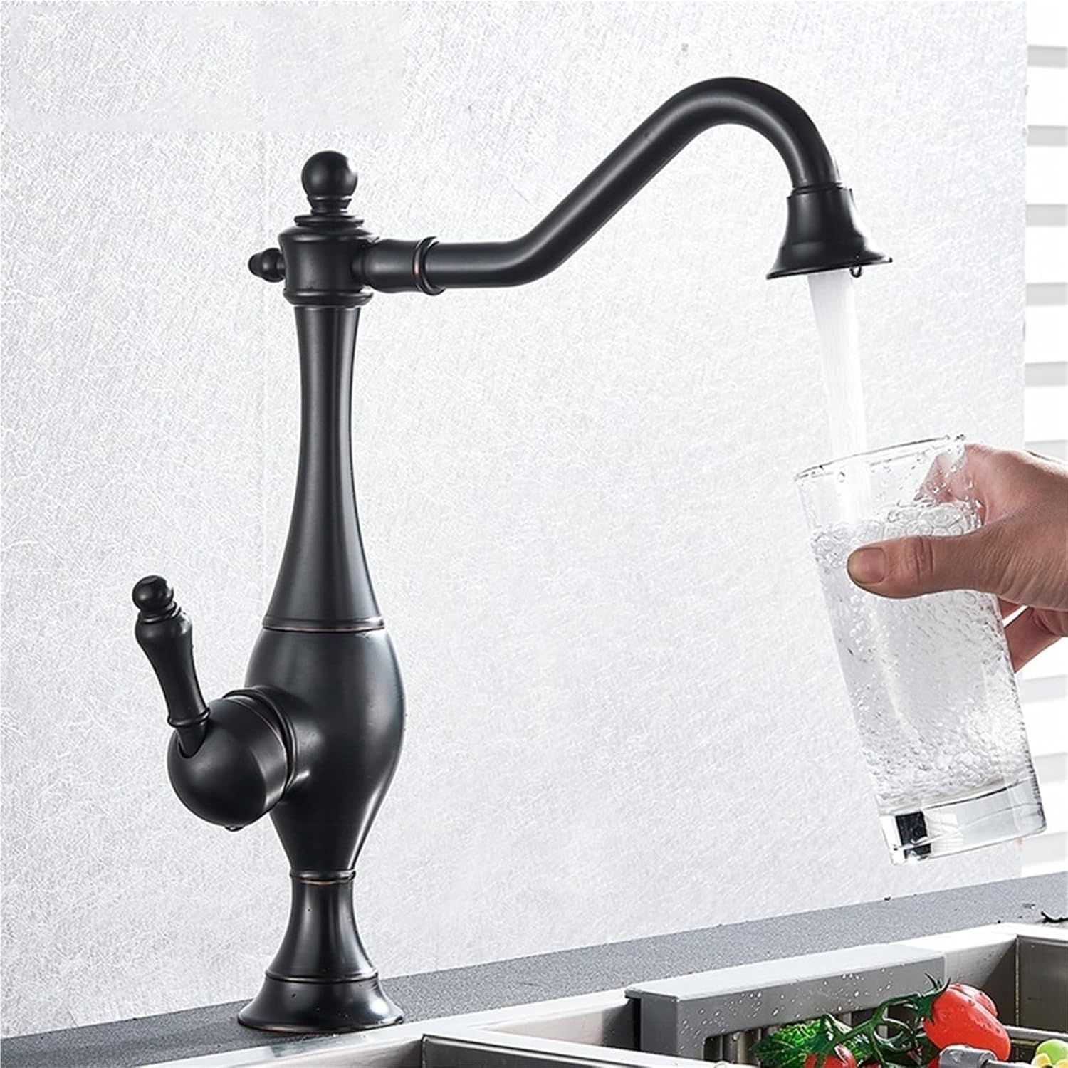 Kitchen Faucets 360 Rotate Kitchen Mixer Tap Cold Hot Water Crane Sink Taps Basin Faucet(Oil Rubbed Bronze)
