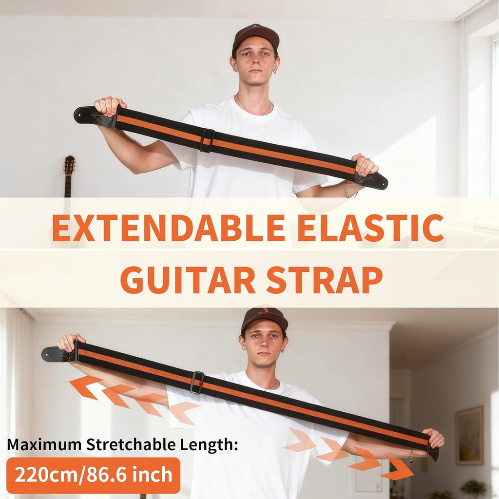 Kmise Banjo, 5 String Electric Acoustic Banjos with Remo Head Full Size 38 Inch and Kmise Stretchy Adjustable Guitar Strap with Guitar Capo and Strap Button