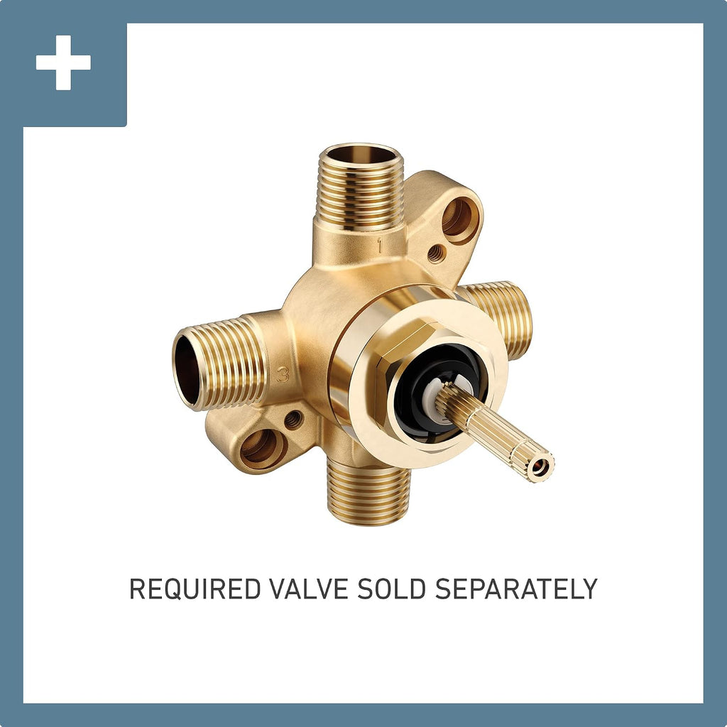 Moen T2721BL Glyde 1-Handle Two-Function Diverter Transfer Valve Trim Kit, Valve Required, Matte Black