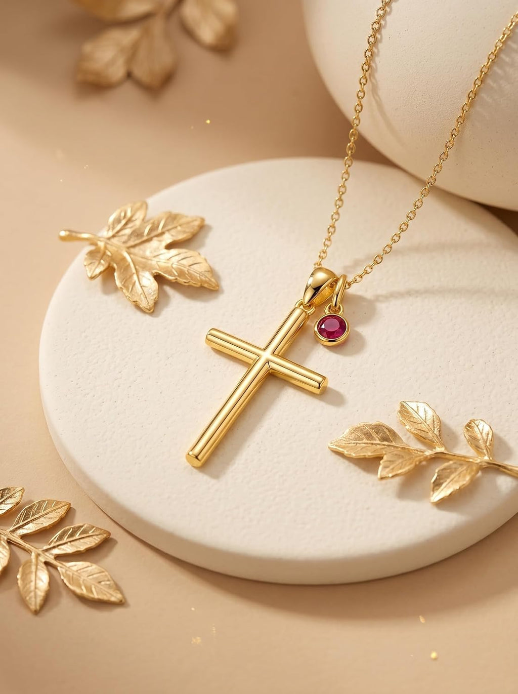 18K Gold Cross Pendant for Women Gold Cross Necklace 18K Gold Jewelry Religious Gift