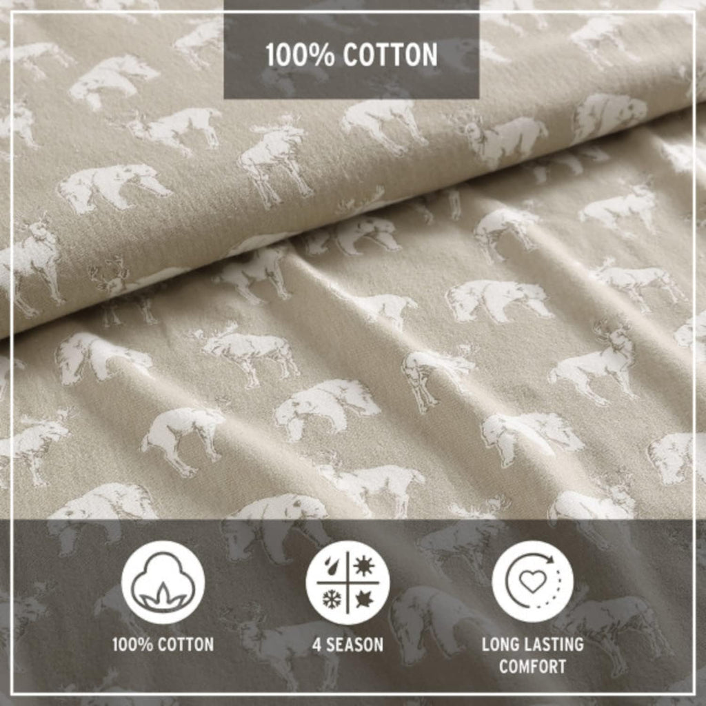 Eddie Bauer - Twin Sheets, Cotton Flannel Bedding Set, Brushed for Extra Softness, Cozy Home Decor (Buckhead Ridge, Twin)