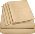 Sweet Home Collection Twin Size Bed Sheets - 4 Piece 1500 Thread Count Fine Brushed Microfiber Deep Pocket Set - 1 Extra Pillow CASE, Great Value, Camel, Twin (Pack of 12)