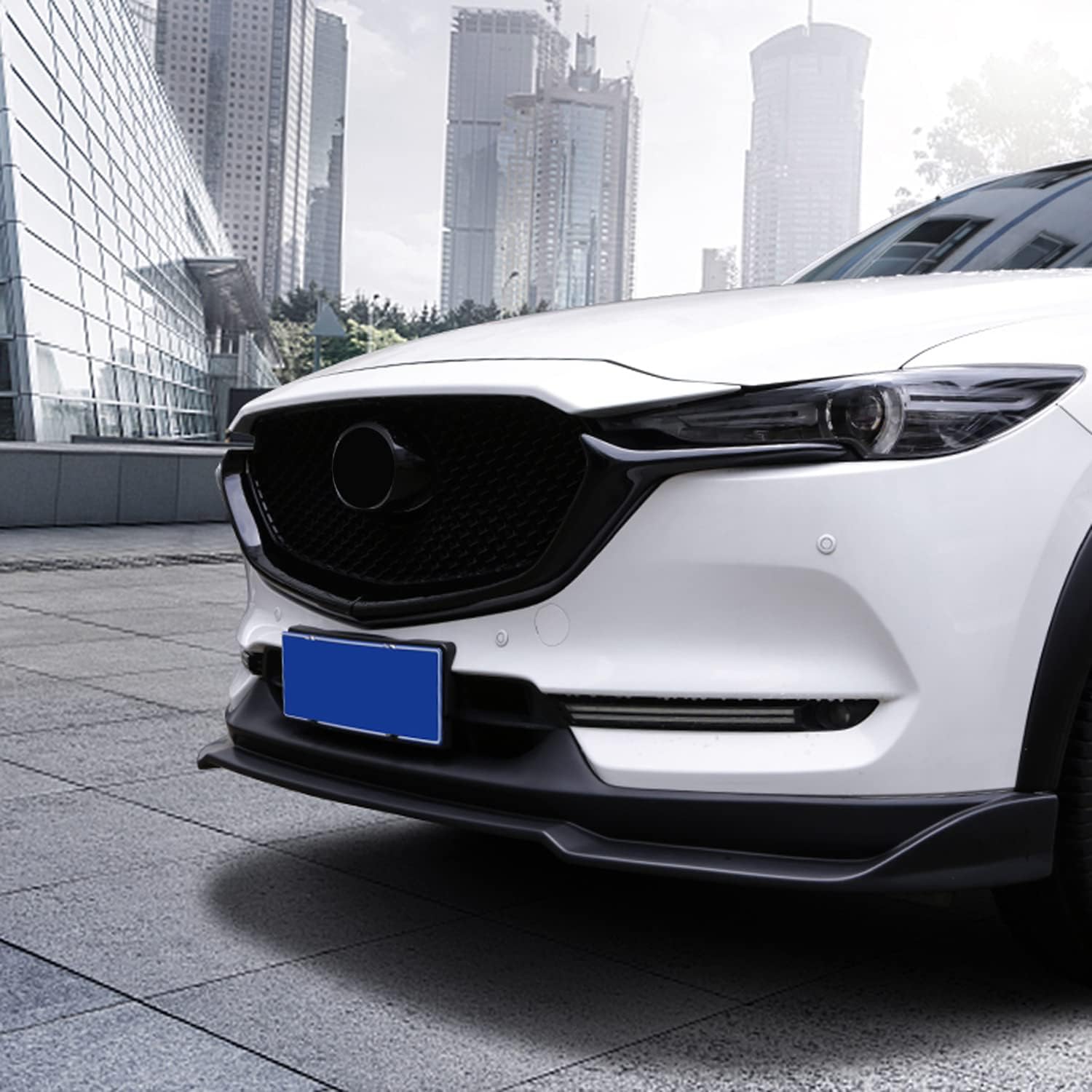 HIGH FLYING for Mazda CX-5 CX5 2017-2021 Exterior Accessories Car Front Grille Inserts Cover Molding ABS Glossy Black 2pcs