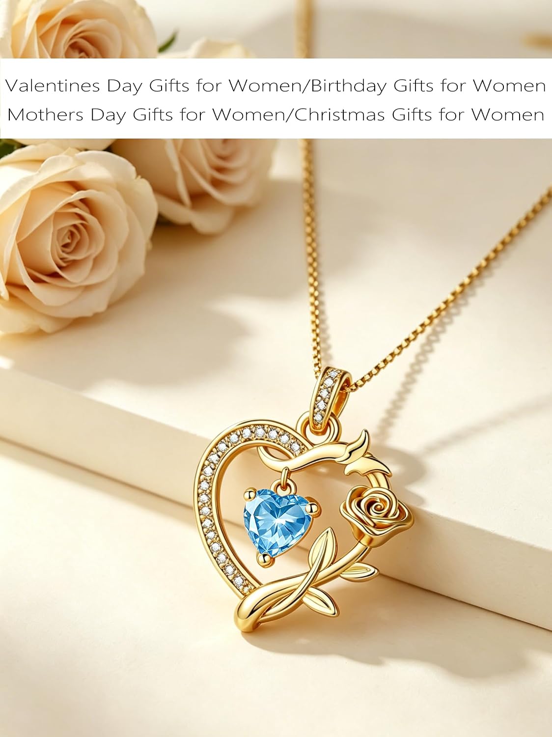 HeartMelody Heart Necklaces for Women Gold,14k 18K White Gold Plated Dainty Rose Butterfly Necklace with Garnet Birthstone Pendant Necklace Everyday Jewelry Birthday Christmas Gifts for Women Mom Her