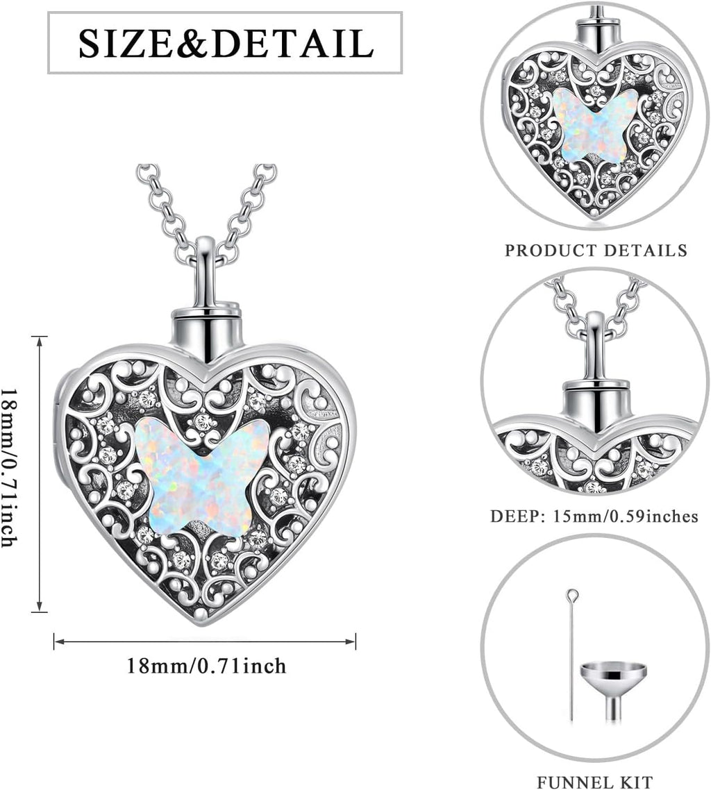 Dorunmo Personalized Heart Urn Locket Necklace for Ashes and Pictures 925 Sterling Silver Customized Locket Memorial Keepsake Cremation Jewelry for Ashes for Women Men Keep Someone Near to You