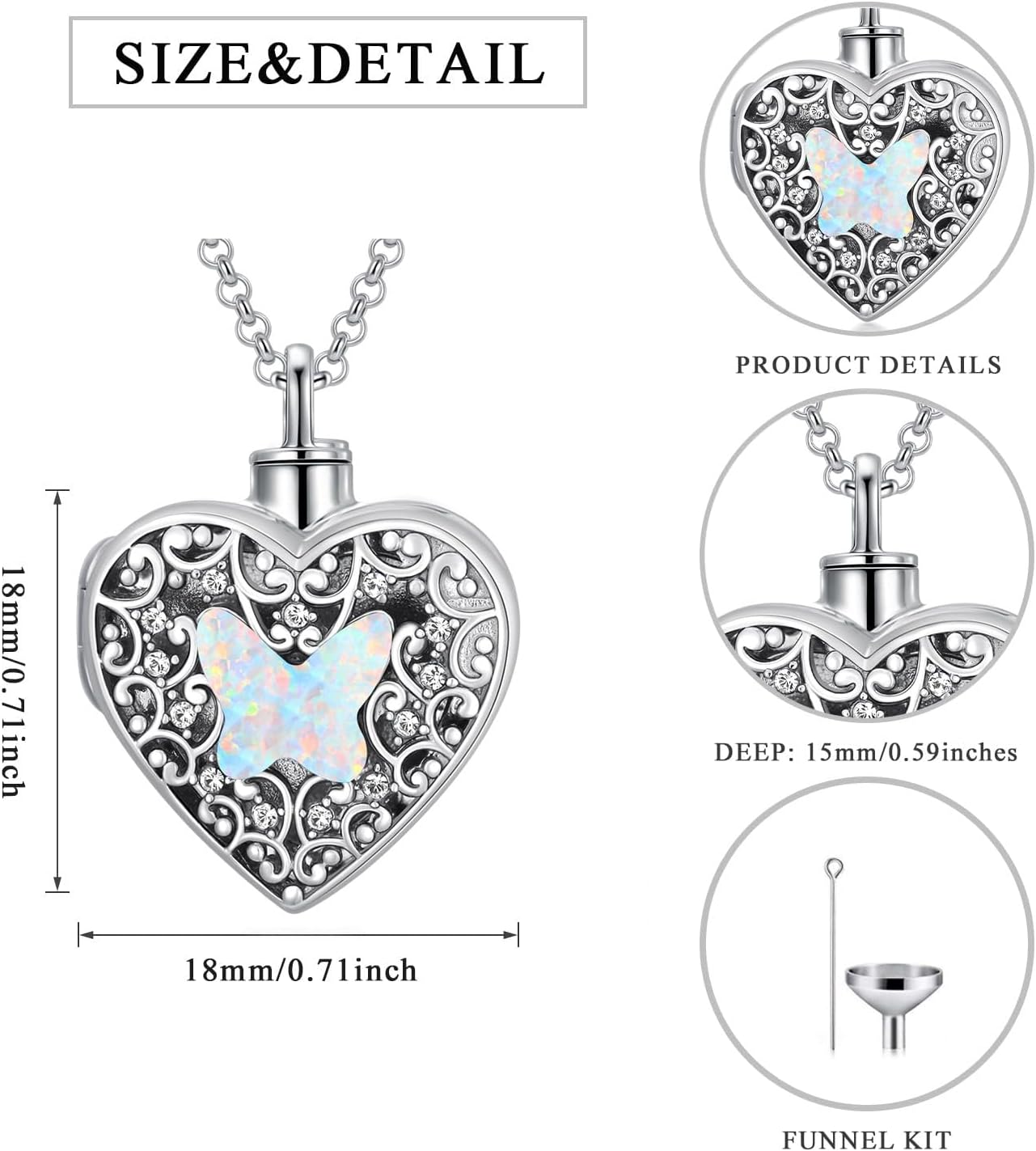 Dorunmo Personalized Heart Urn Locket Necklace for Ashes and Pictures 925 Sterling Silver Customized Locket Memorial Keepsake Cremation Jewelry for Ashes for Women Men Keep Someone Near to You