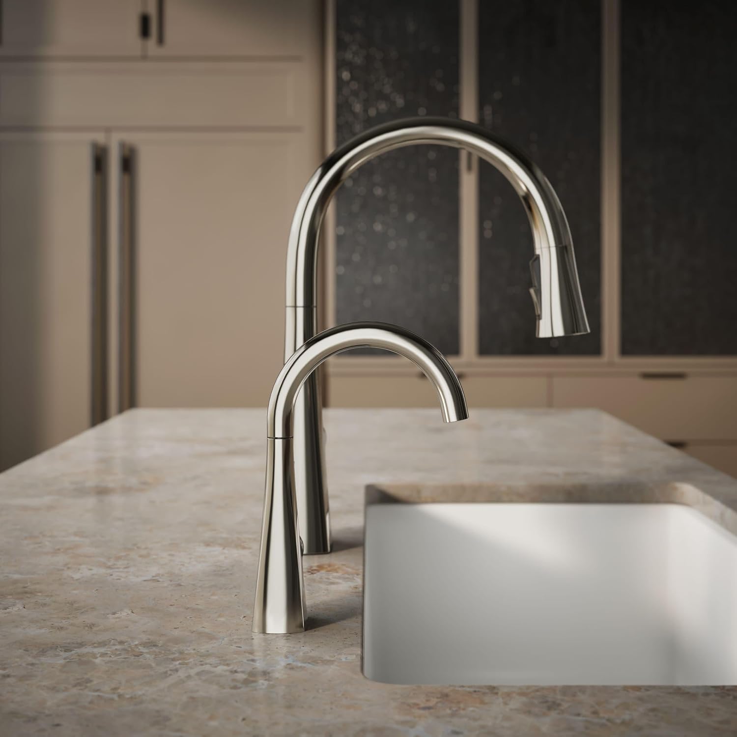 Kohler K-24134-SN Graze Beverage Faucet, Polished Nickel