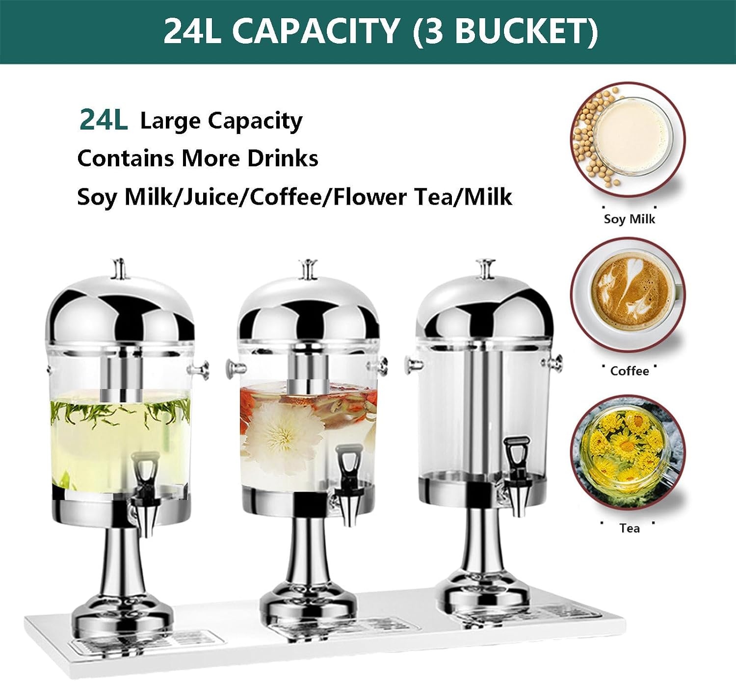 Commercial Beverage Juice Dispenser With Faucet,Coolers And Water Fountains,Stainless Steel Cold Drinks Machine For Parties And Family Gatherings,Hot And Cold Double Use,Gold