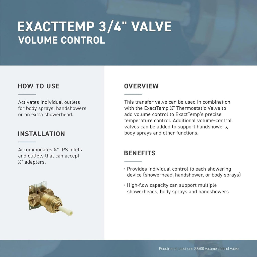 Moen TS52104BG Weymouth Volume Control Valve Trim, Brushed Gold