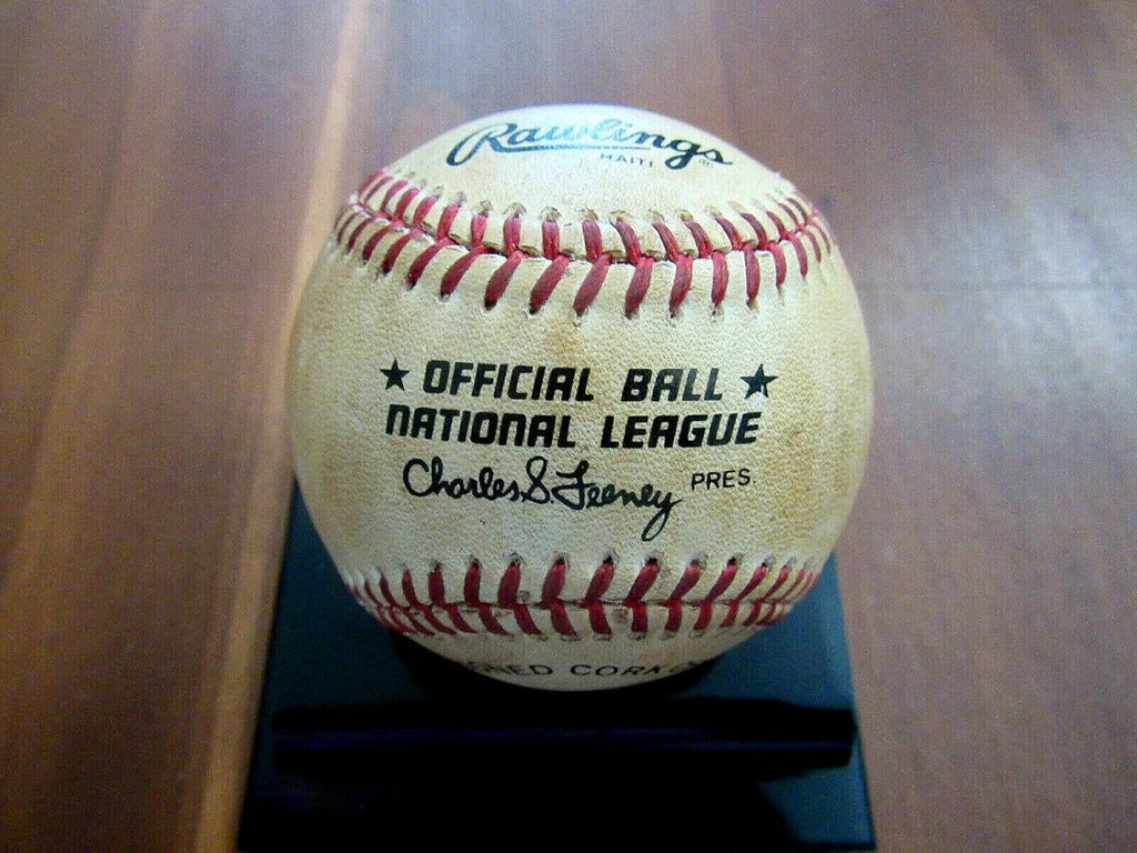 Jerry Royster Dodgers Braves Yankees Signed Auto Game Used Onl Baseball Jsa - MLB Game Used Baseballs