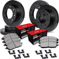 R1 Concepts Front and Rear Brake Kit Fits 2019-2022 Ram 2500, 3500| Optimum Oep Pads, Drilled Slotted Rotors| Hardware| 14.2' Front & 14.1' Rear