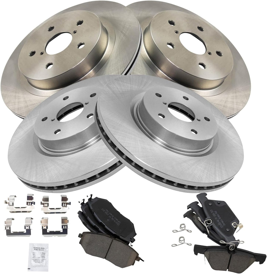 TRQ Front & Rear Brake Pad & Rotor Kit Ceramic Compatible with 2015-2019 Subaru Legacy Outback 2016-2021 WRX