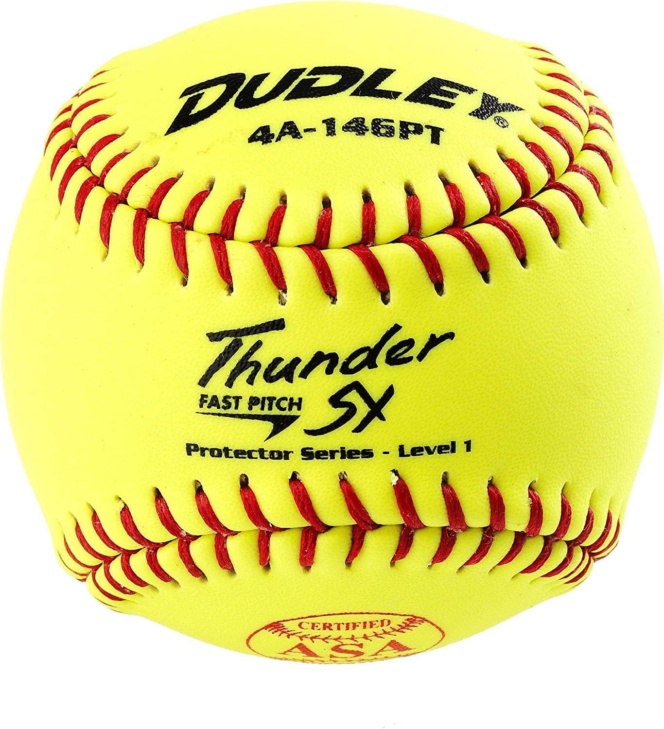 Yellow Diamond Sports 6-Gallon Ball Bucket with 18 Dudley 10 inch Thunder SY Level 1 Youth Girls Fastpitch Softballs