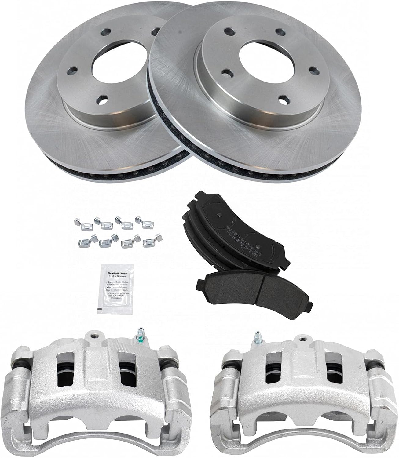 TRQ Front Metallic Brake Pads Rotors & Calipers Kit for GM SUV Truck New