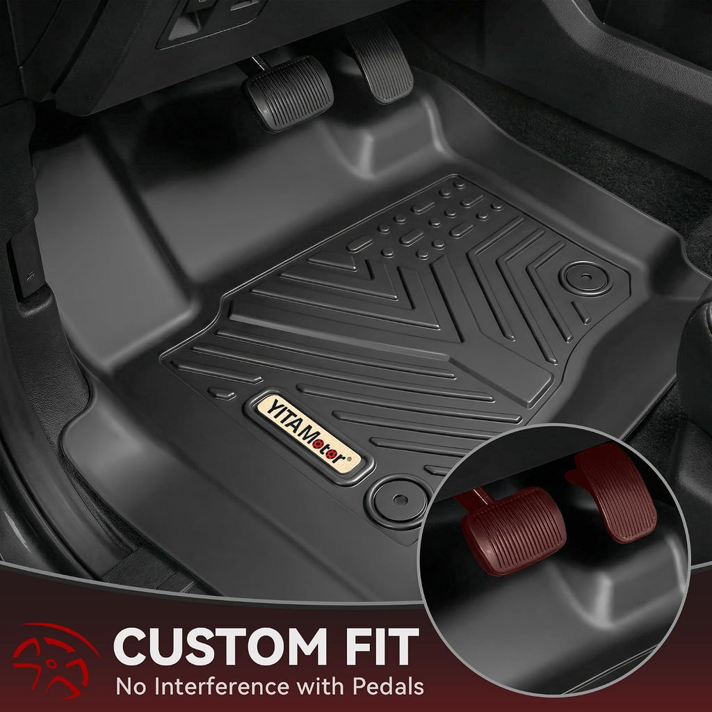 YITAMOTOR Floor Mats for Ford Expedition 2018-2024 7-Seater (Not for Max Model), Custom Fit All Weather TPE Mat, 18-24 Ford Expedition 7 Seats Accessories Floor Liners Full Set, Backrest & Cargo Liner