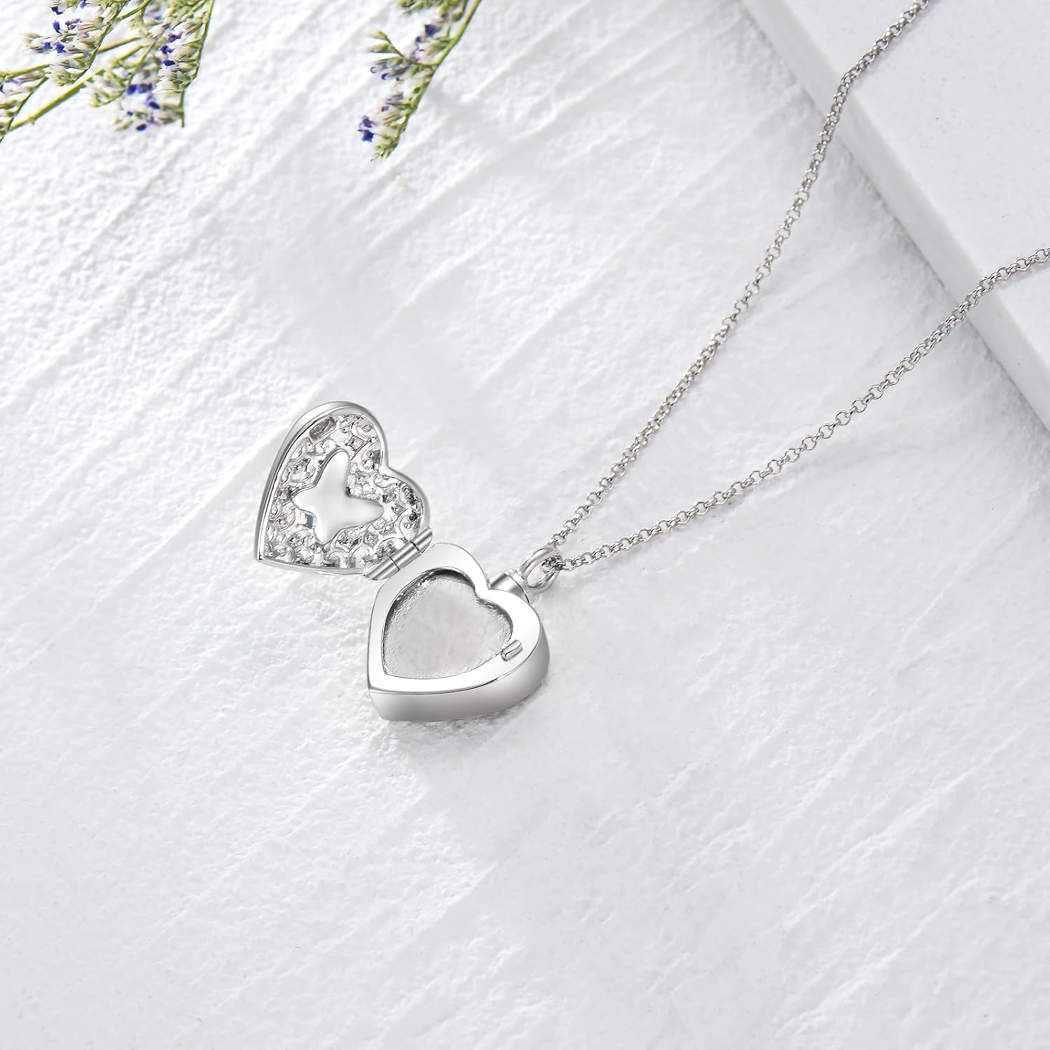 Dorunmo Personalized Heart Urn Locket Necklace for Ashes and Pictures 925 Sterling Silver Customized Locket Memorial Keepsake Cremation Jewelry for Ashes for Women Men Keep Someone Near to You