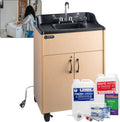 Ozark River Portable Sinks Premier Maple & Clean Start Kit Bundle, Maple Laminate-ABS, Portable Sink with Hot Water, Self-Contained Sink, Portable Hand Washing Station, 110V