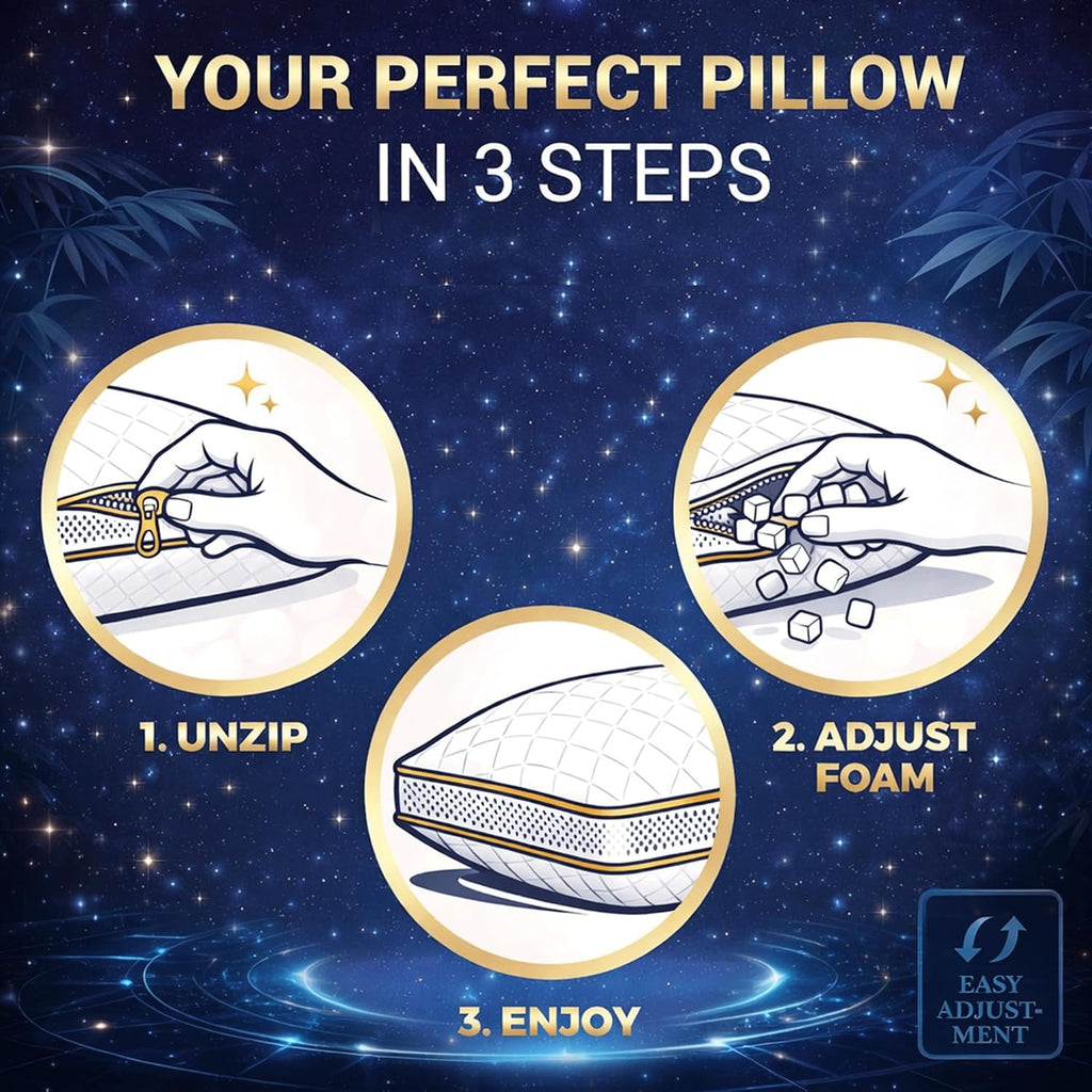 Royal Therapy 2-Pack Queen Memory Foam Pillow, Adjustable Shredded Odor-Free Bed Pillow for Neck & Shoulder Pain Relief, Breathable Support for Back, Stomach, Side Sleepers, AirFlowPRO