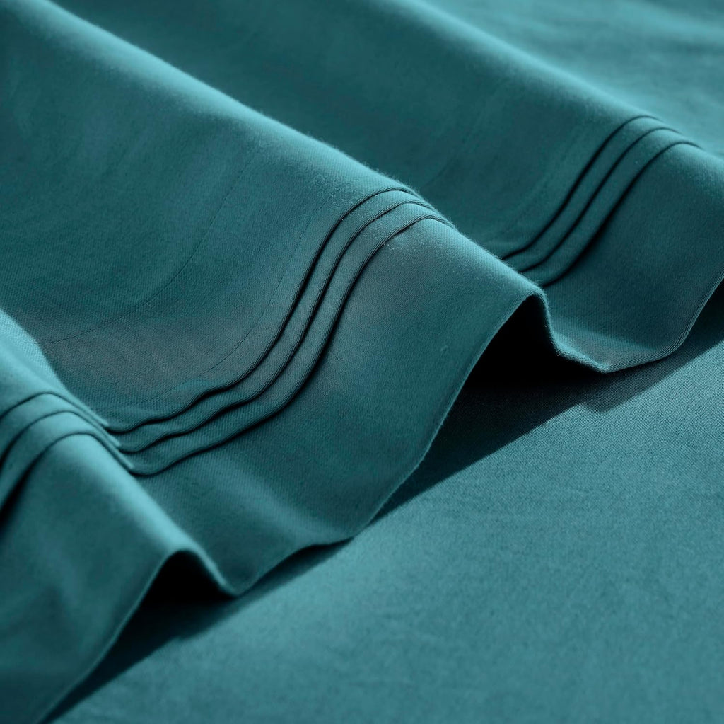 Superior Egyptian Cotton 4 Piece Sheet Set, 650 Thread Count, Eco-Friendly, Sustainable Sheets, Ultra-Soft Basics, Solid, Deep Pocket Fitted Sheet, Flat Sheet, Pillowcases, California King, Caribbean