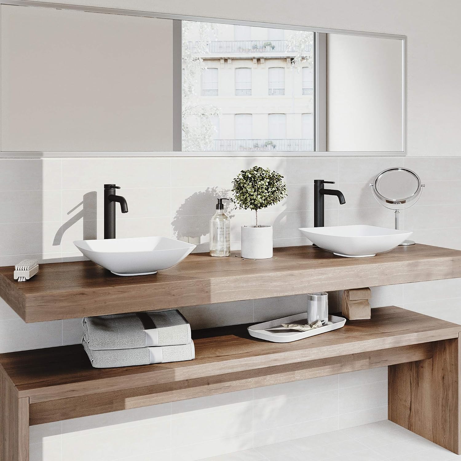VIGO Lexington Single-Handle Single-Hole Mount Vessel Bathroom Sink Faucet, 10-Inch, Matte Black, Modern Design, Solid Brass, 1.2 GPM WaterSense & Ceramic Disc Valve, Corrosion-Resistant