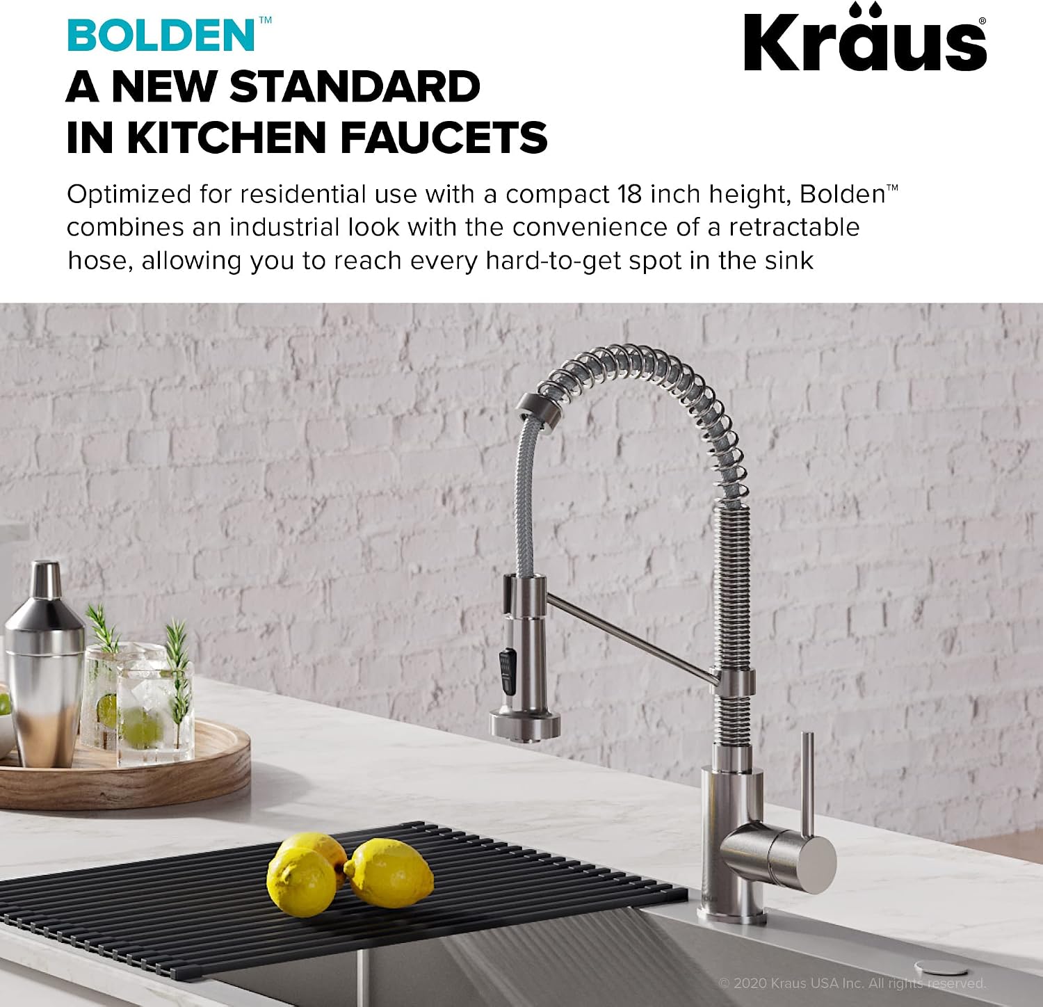KRAUS Bolden Commercial Style Pull-Down Kitchen Faucet and Purita Water Filter Faucet Combo in Matte Black, KPF-3121-FF-100MB
