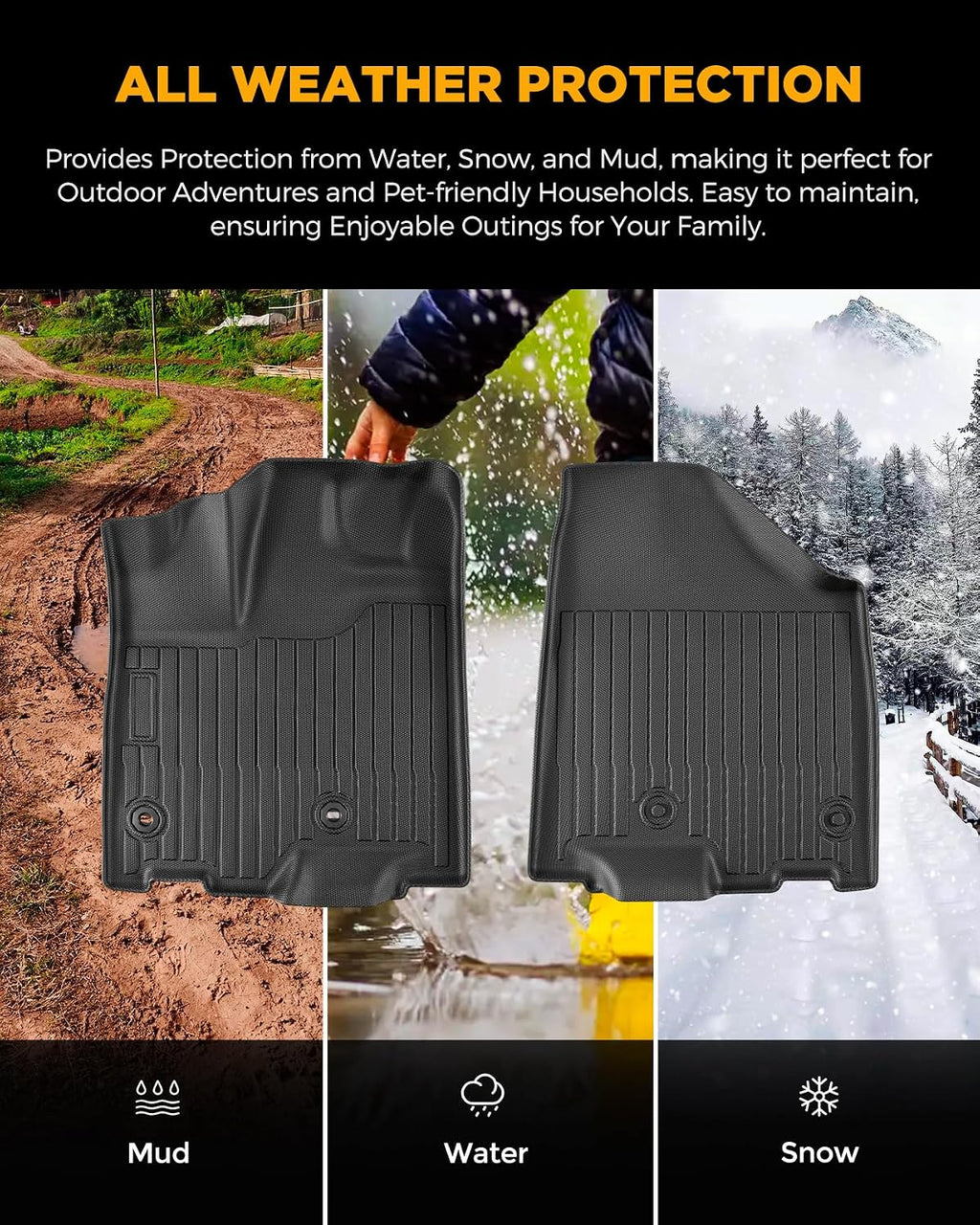 for Toyota Sienna 2020-2013 8 Seater Floor Mats Cargo Liner Trunk Carpet All Weather Heavy Duty TPE Waterproof Anti-Slip Tech Mats for Toyota Sienna 2014 2015 2016 2017 2018 2019 Accessories