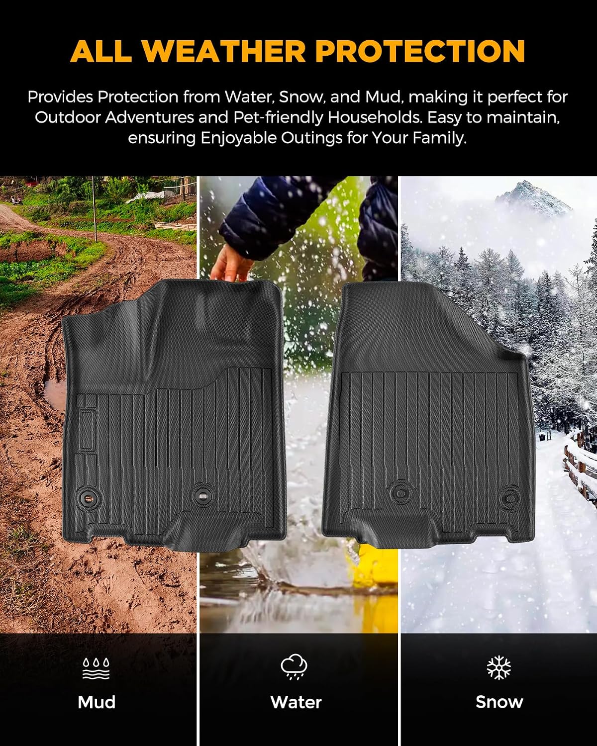 for Toyota Sienna 2020-2013 8 Seater Floor Mats Cargo Liner Trunk Carpet All Weather Heavy Duty TPE Waterproof Anti-Slip Tech Mats for Toyota Sienna 2014 2015 2016 2017 2018 2019 Accessories