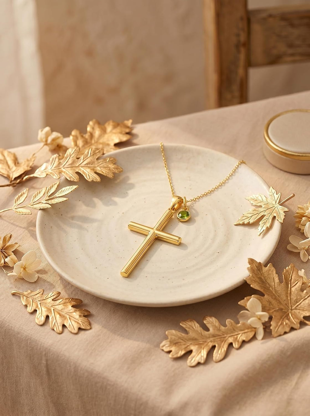 18K Gold Cross Pendant for Women Gold Cross Necklace 18K Gold Jewelry Religious Gift