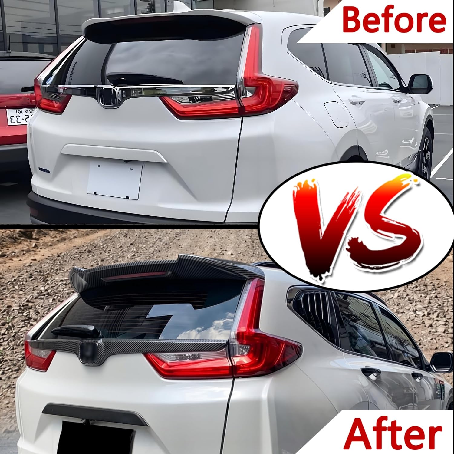 MUTUSAISI Rear Spoiler Roof Wing Fit for Honda CRV/CR-V 2017-2022 EX/EX-L/LX/Touring Top Wing Lip Exterior Accessories (Carbon Fiber Look)