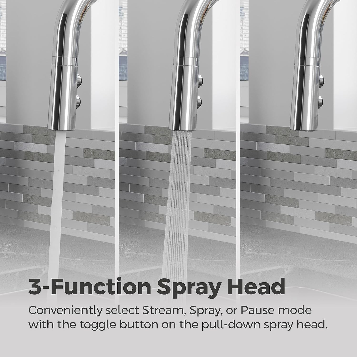 Pfister Zanna Kitchen Faucet with Pull Down Sprayer and Soap Dispenser, Single Handle, High Arc, NSF Certified, Polished Chrome Finish, F5297ZNRC