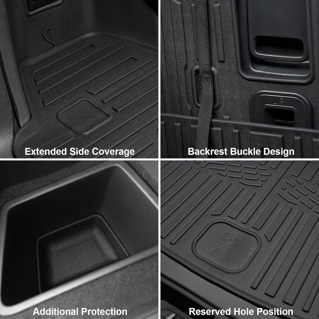 Floor Mats for 2016-2025 2026 Dodge Durango 7-seat, All Weather TPE Cargo Liner Cargo Mat and 3rd Row Backrest Mats for Durango Accessories