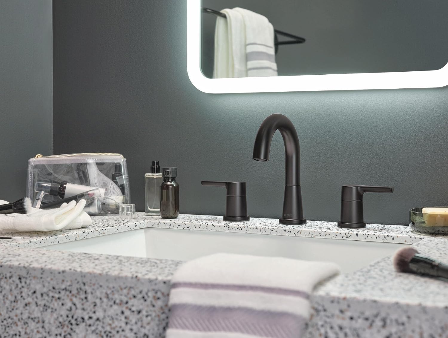 Peerless P3512LF-BL Flute Bathroom Faucet, Matte Black