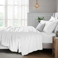 Superior Egyptian Cotton 4 Piece Sheet Set, 650 Thread Count, Eco-Friendly, Sustainable Sheets, Ultra-Soft Basics, Solid, Deep Pocket Fitted Sheet, Flat Sheet, Pillowcases, California King, White