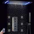 Matte Black Shower System Digital Display Full Body Shower System with 16 x 26 Inch Ceiling Rain LED Shower Head, Handheld Shower and 6 PCS Body Jets