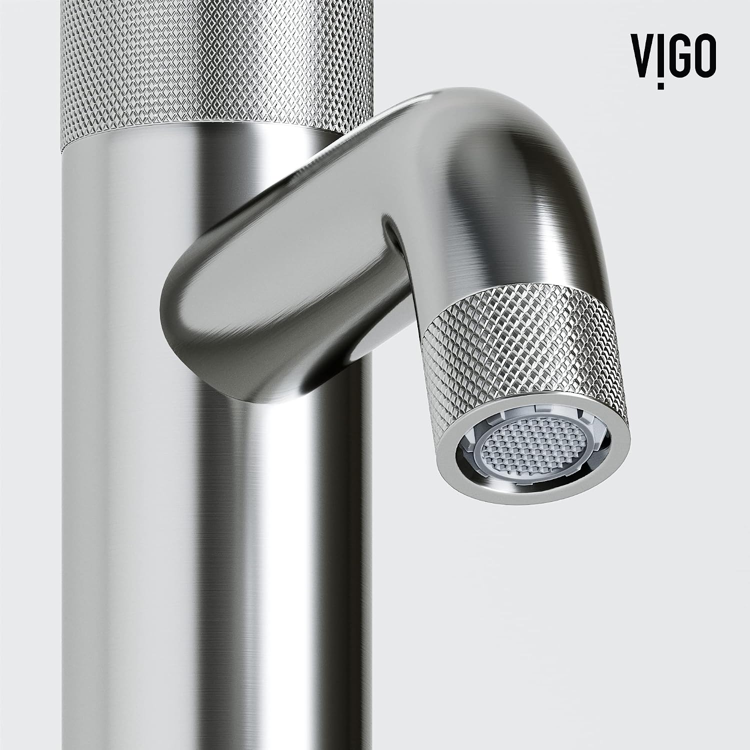 VIGO Apollo Single-Handle Single-Hole Mount Bathroom Sink Faucet, 8-Inch, Brushed Nickel, Modern Design, Solid Brass, 1.2 GPM WaterSense & Ceramic Disc Valve, Corrosion-Resistant