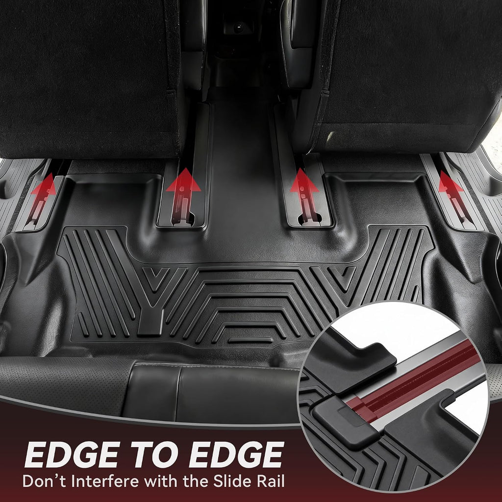 YITAMOTOR Floor Mats for Kia Telluride 2025-2020 7/8 Seater, All Weather TPE Rubber Mat, Custom Fit Kia Telluride Accessories Floor Liners Full Set, 1st & 2nd & 3rd Row & Backrest Mat & Cargo Liner
