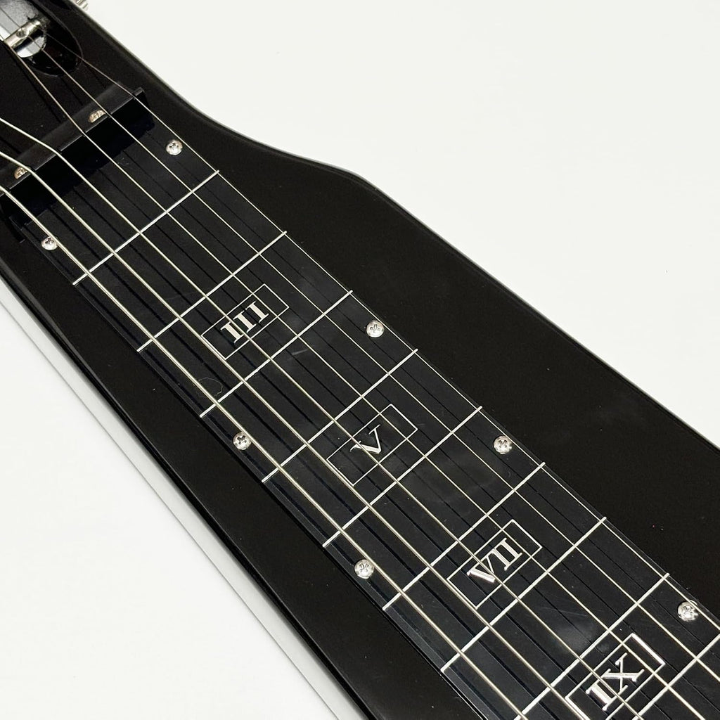 Lap Steel Guitar, Slide Steel Guitar Electric, 6 Strings Slotted Head Stock Guitars with Gig Bag & Slide Bar (Black Color)